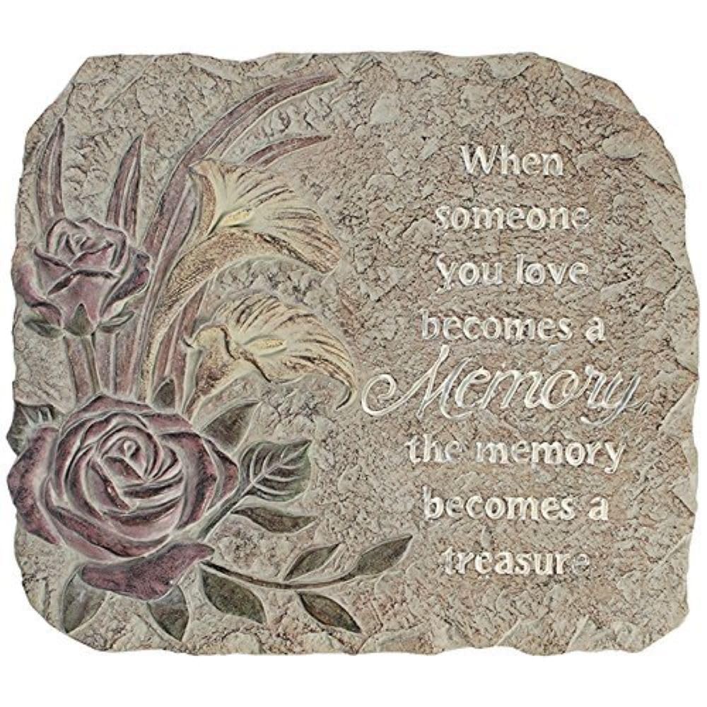 Carson Silent Reflections Memory Stepping Stone with front quote for sentimental garden decor