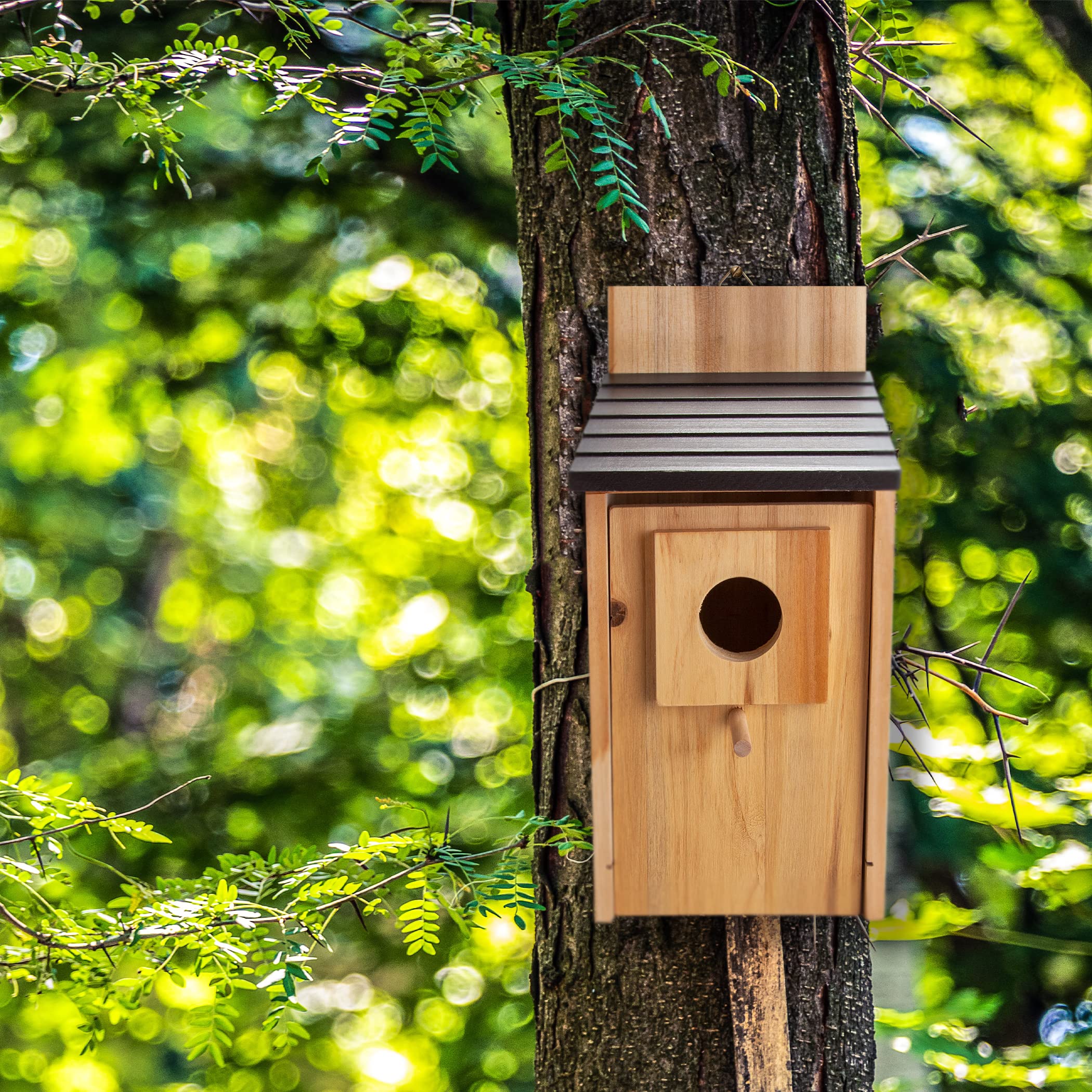 CARTMAN handcrafted natural material bird house showcases premium craftsmanship for outdoor spaces.