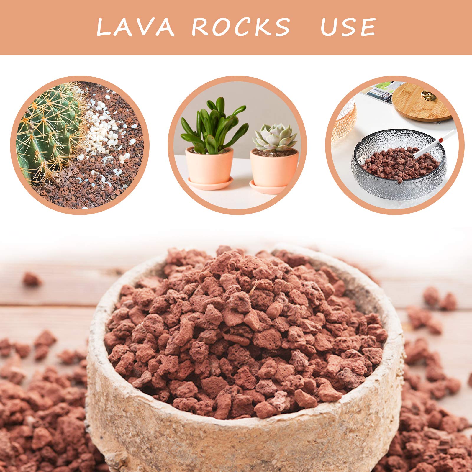 CARURBODY red lava rock soil amendment for succulents and cacti