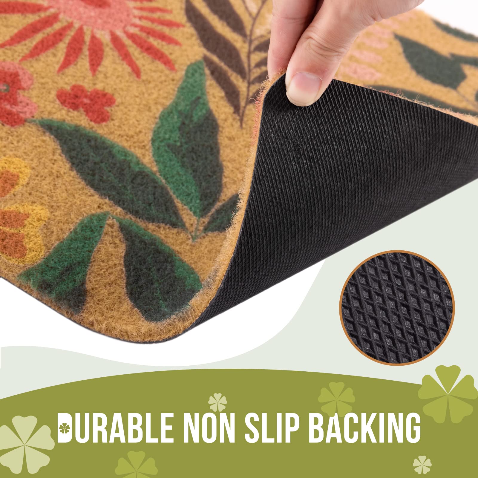 Carvapet 17x30 front-door doormat designed for easy threshold clearance.