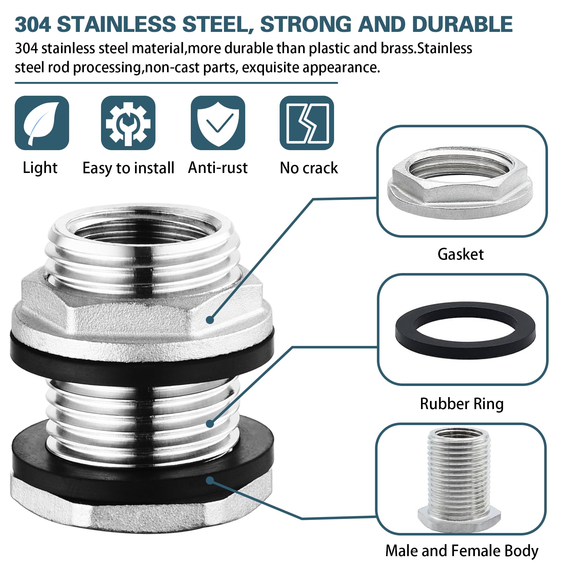 Carvedexquisitely 1/2 inch NPT female thread detail for easy plumbing.