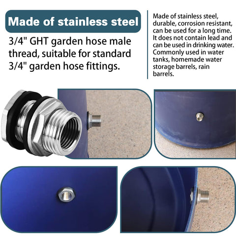 Carvedexquisitely 3/4 inch GHT male thread compatibility with garden hoses.