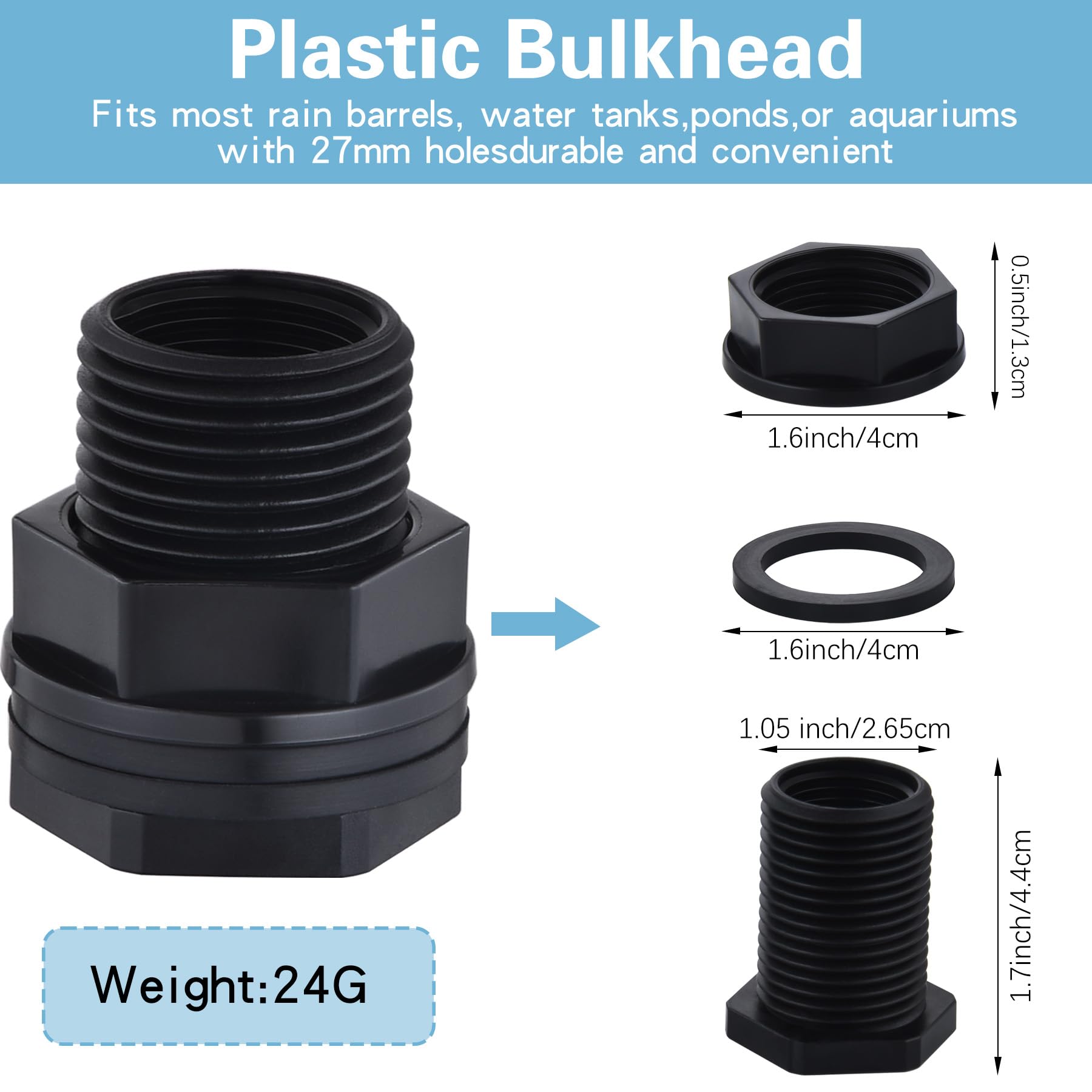 CarvedExquisitely bulkhead double-threaded connector enables secure hose connections