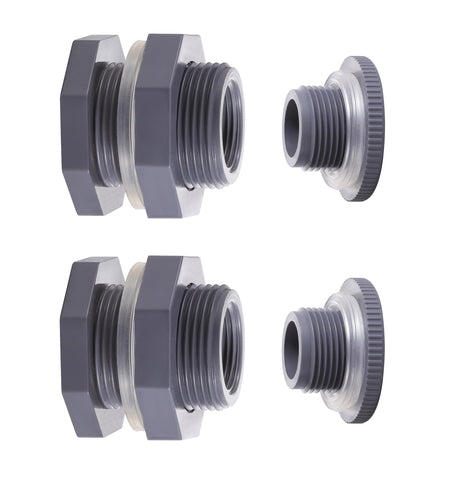 Carvedexquisitely bulkhead fittings two-pack for rain barrels enable easy installation.