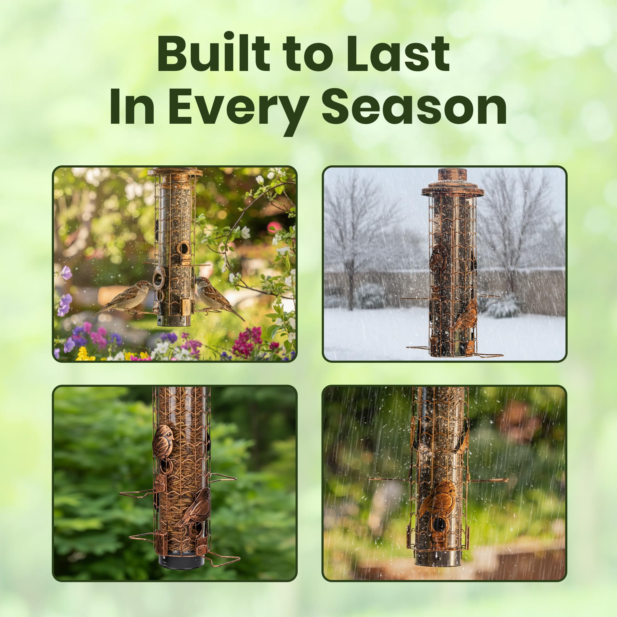 Casadia Nest four hook-shaped perches supporting natural feeding