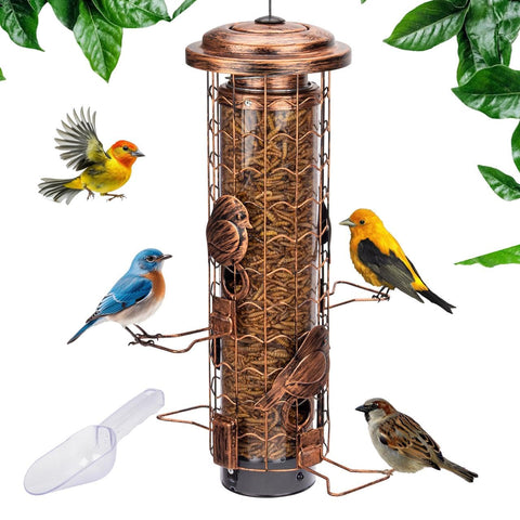 Casadia Nest squirrel-proof feeder front view with weight-activated shield