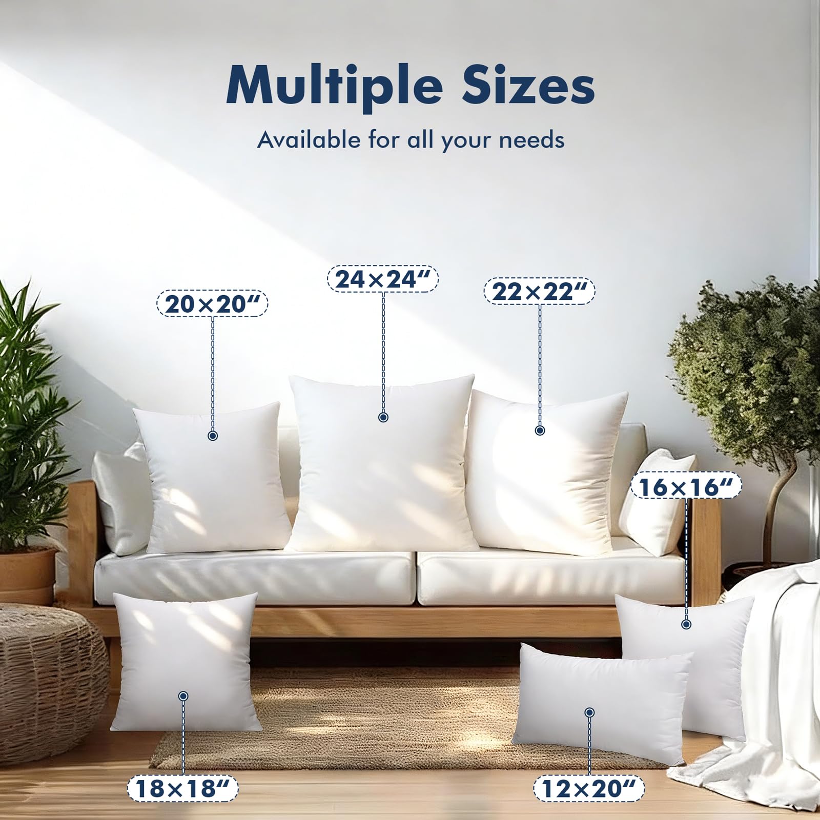 CASAJOY four-pack pillows fit multiple furniture styles and occasions.