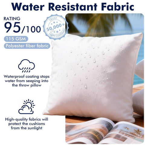 CASAJOY 20x20 cushion insert for indoor and outdoor spaces.