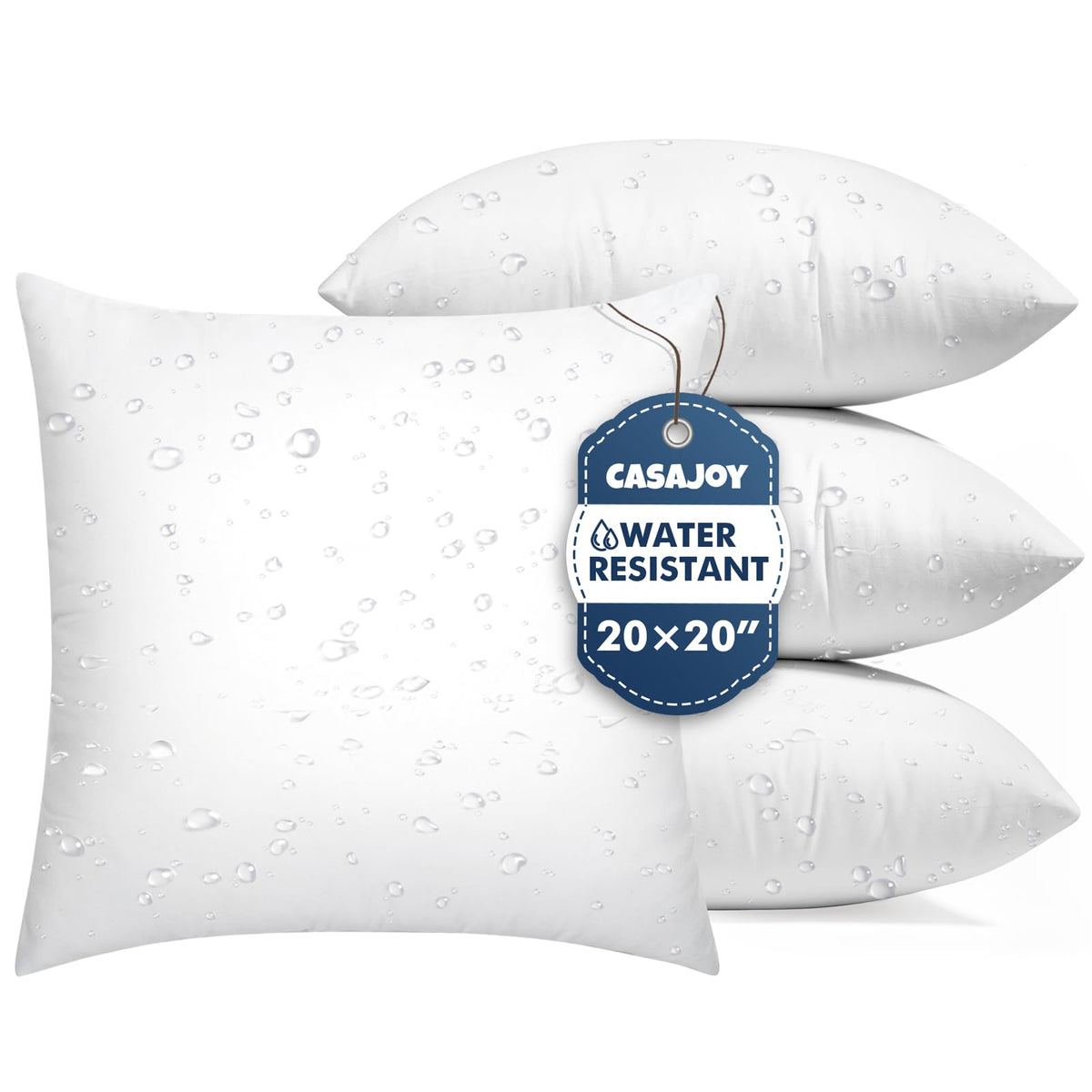 CASAJOY outdoor pillow inserts with waterproof capability for patios and decks.