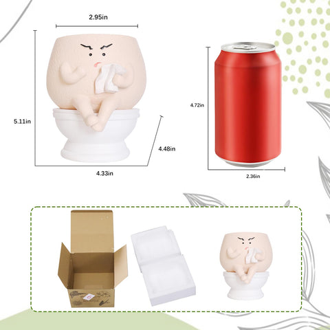 Casania self-watering toilet planter with cotton rope for auto hydration