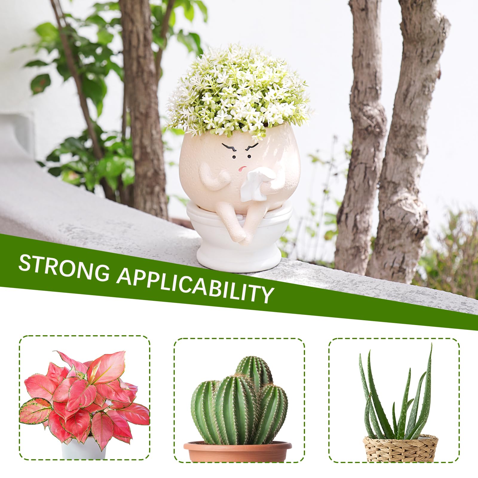 Casania succulent planter standalone, durable resin for long-term use