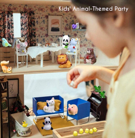 CasaTena resin animal figures for dollhouses, durable and fade-resistant accents for tiny worlds.
