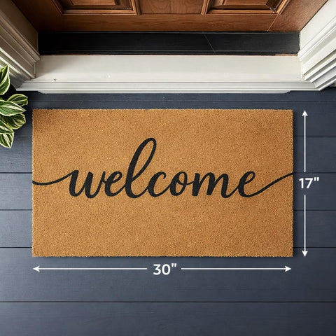 Casafoyer natural coir door mat fiber design traps dirt at thresholds.