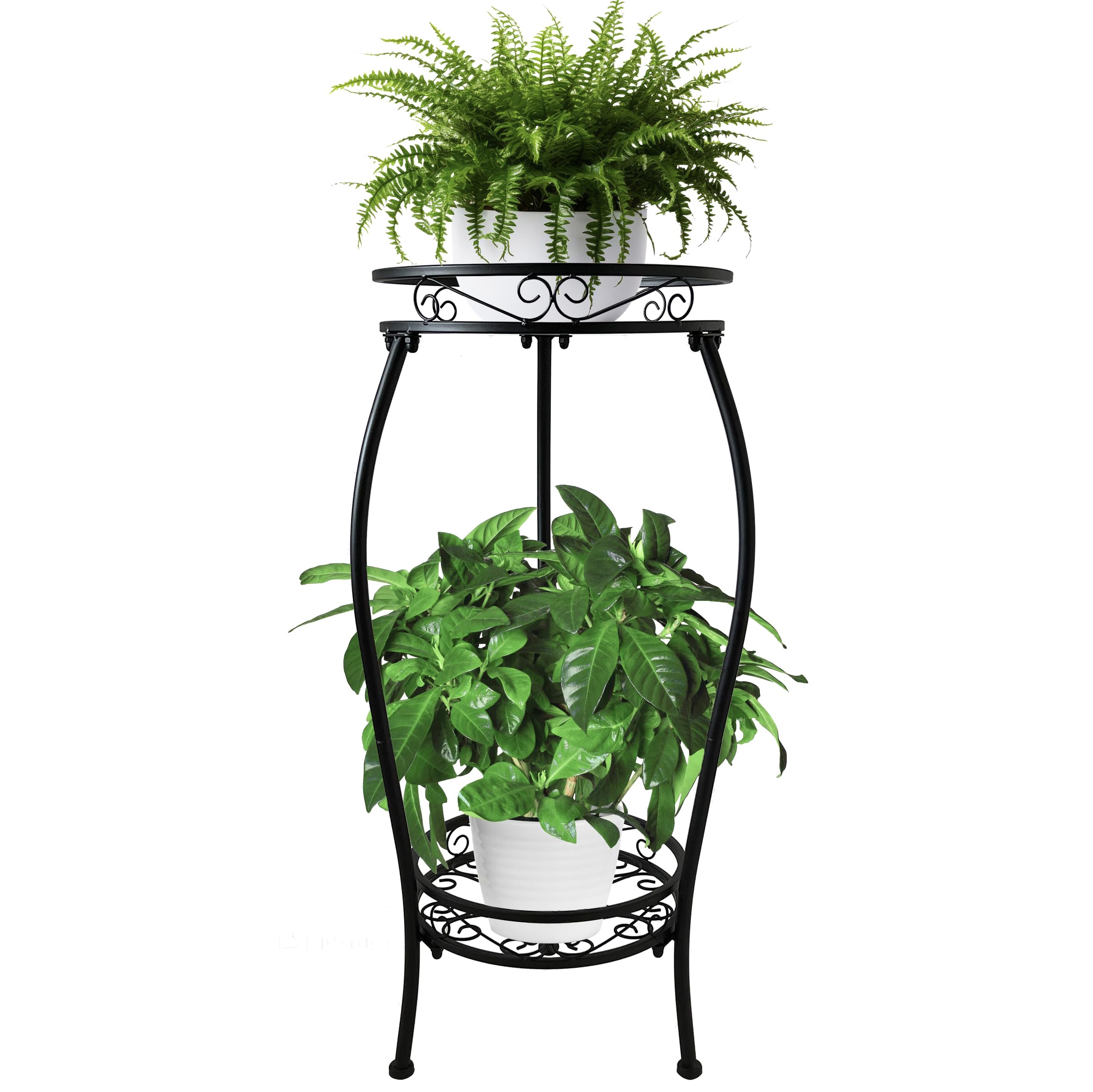 CASIMR two-tier plant stand top frame holds pots securely for indoor display.