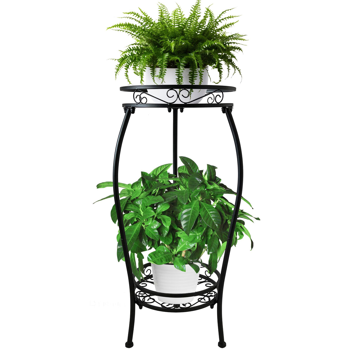 CASIMR two-tier plant stand top frame holds pots securely for indoor display.