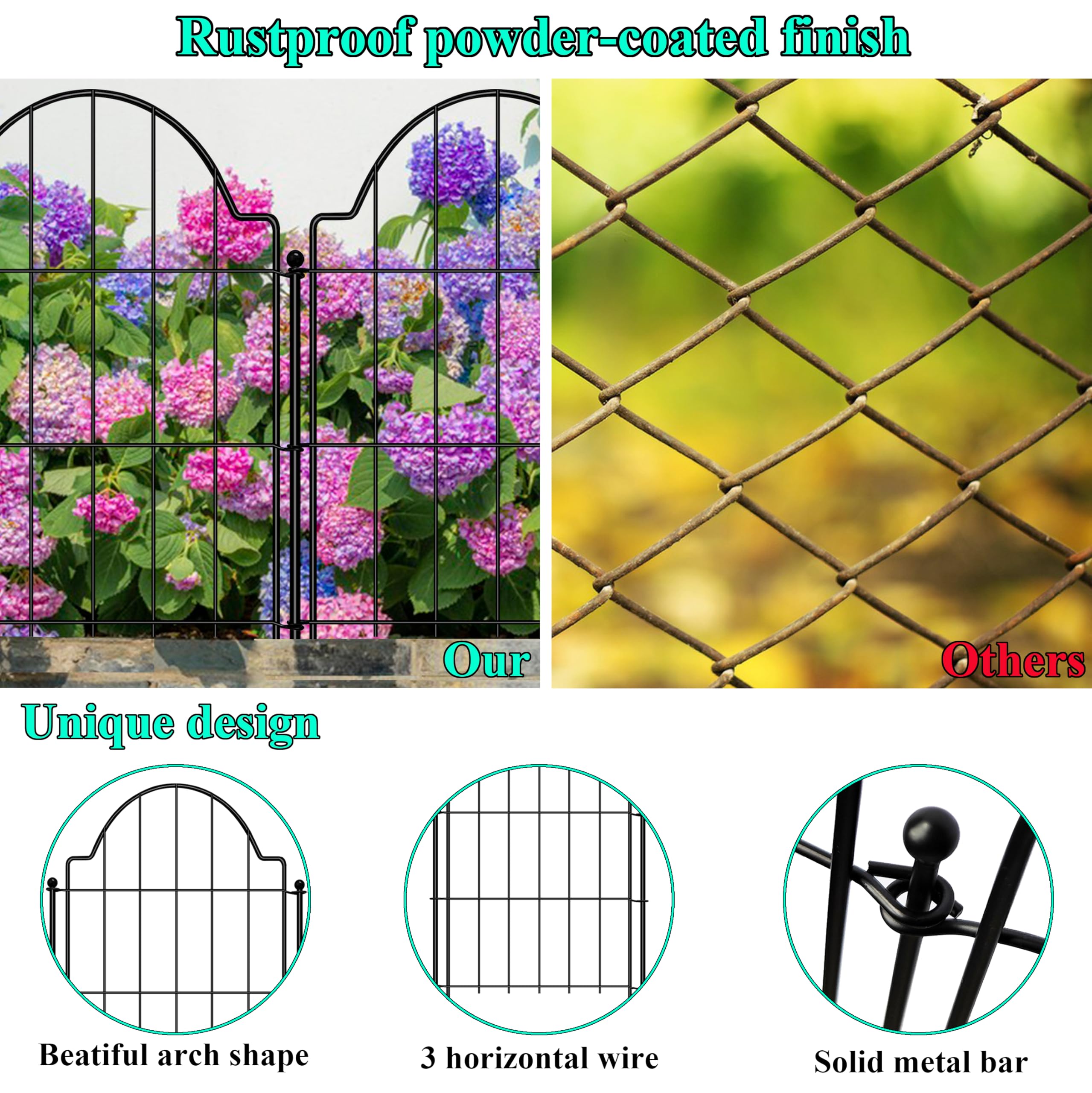 Casimr metal fence stake 17in anchors panels securely in ground