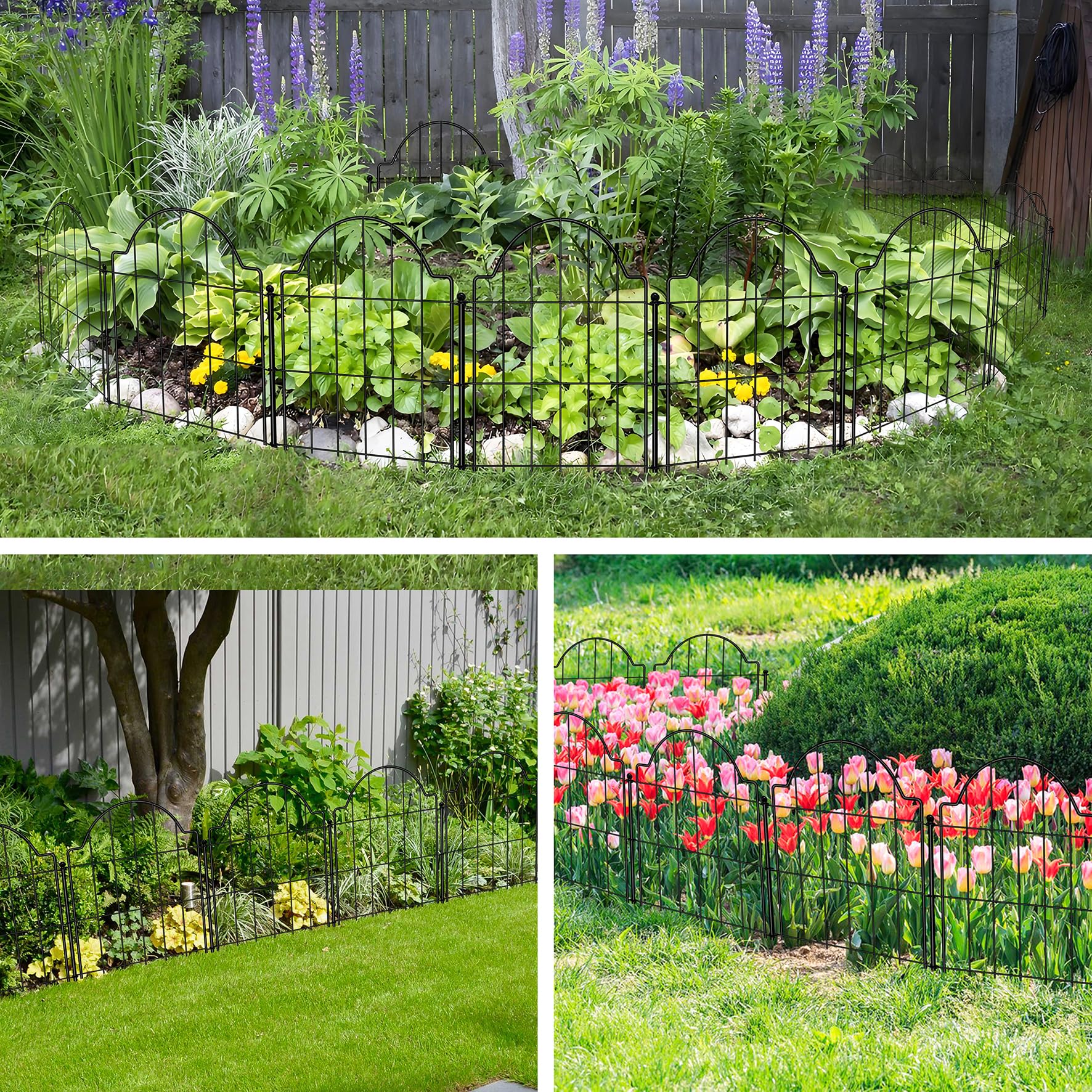 Casimr no-dig patio border fence installs quickly