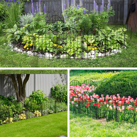 Casimr no-dig patio border fence installs quickly