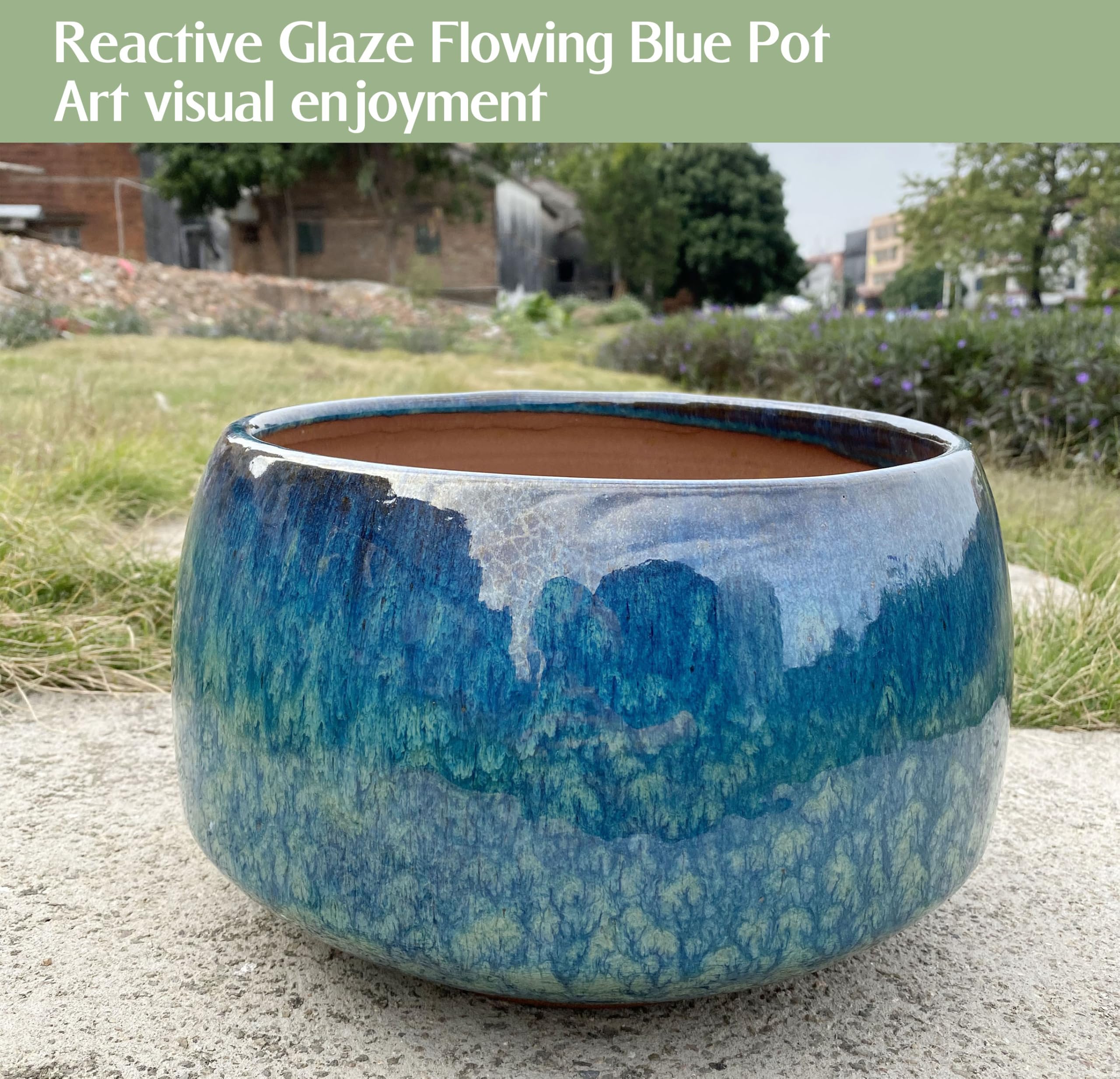 Casktcom Breathable ceramic pot showcases handcrafted finish for indoor or outdoor use.