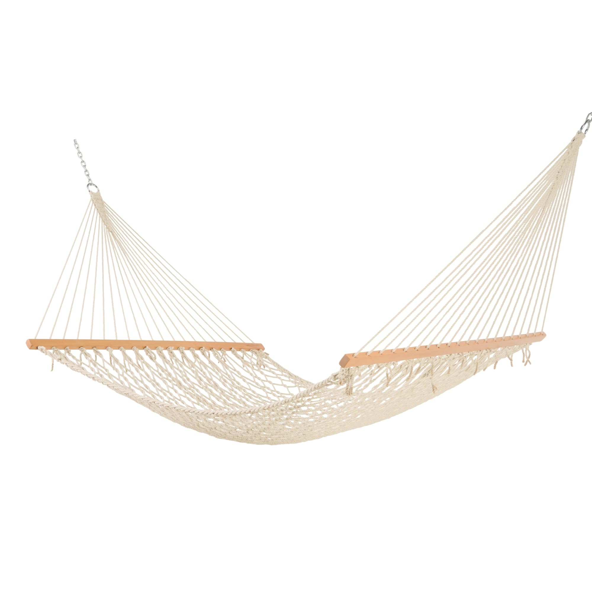 Castaway Living 13 ft double hammock setup in a garden for two-person relaxation.