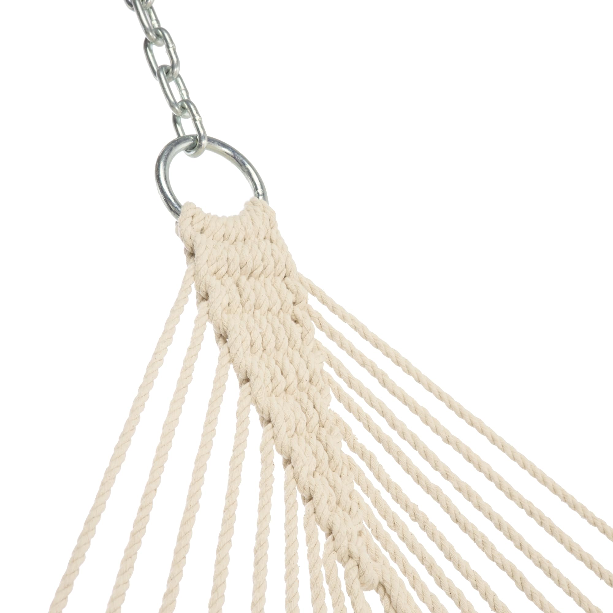 Castaway Living soft max-density cotton rope delivers cozy support and reduced elongation.