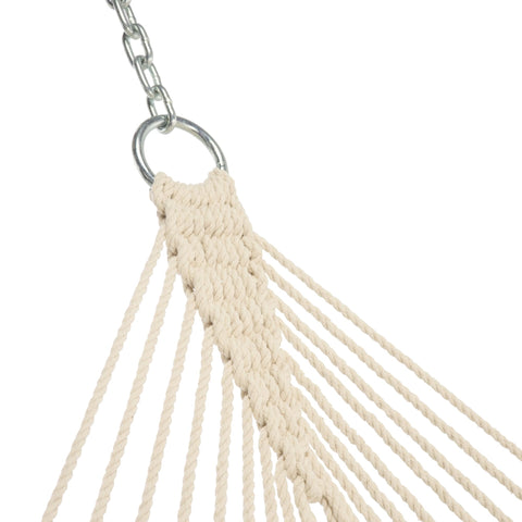 Castaway Living soft max-density cotton rope delivers cozy support and reduced elongation.