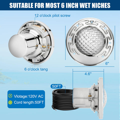 CAtArt 50 ft cord AC120V for flexible inground pool installation