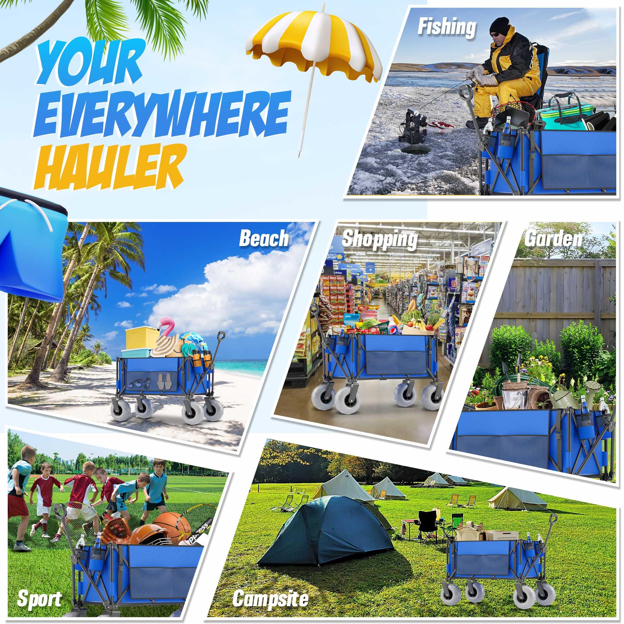 CAtArt Beach Wagon all-terrain wagon suits camping and garden tasks.