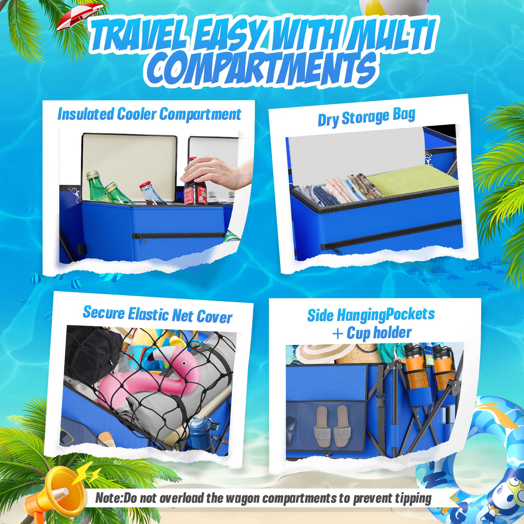 CAtArt Beach Wagon carbon steel frame delivers durable outdoor use.