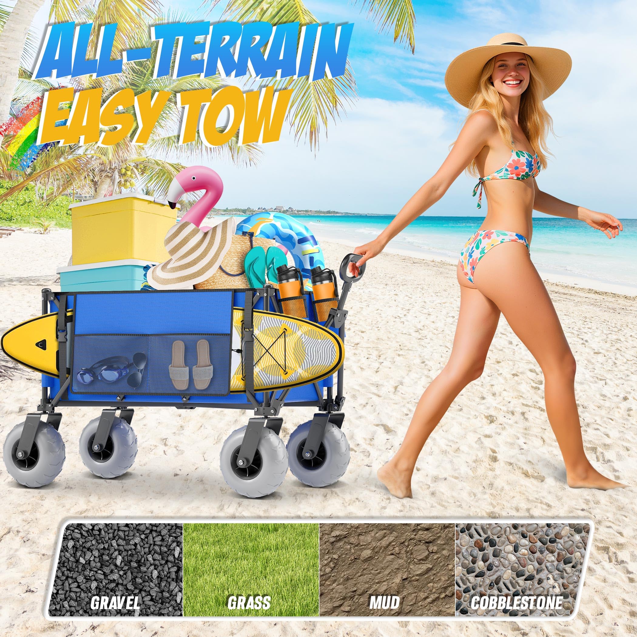 CAtArt Beach Wagon folded compactly for quick travel and storage.