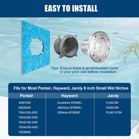 CAtArt easy-install pool light with included installation accessories