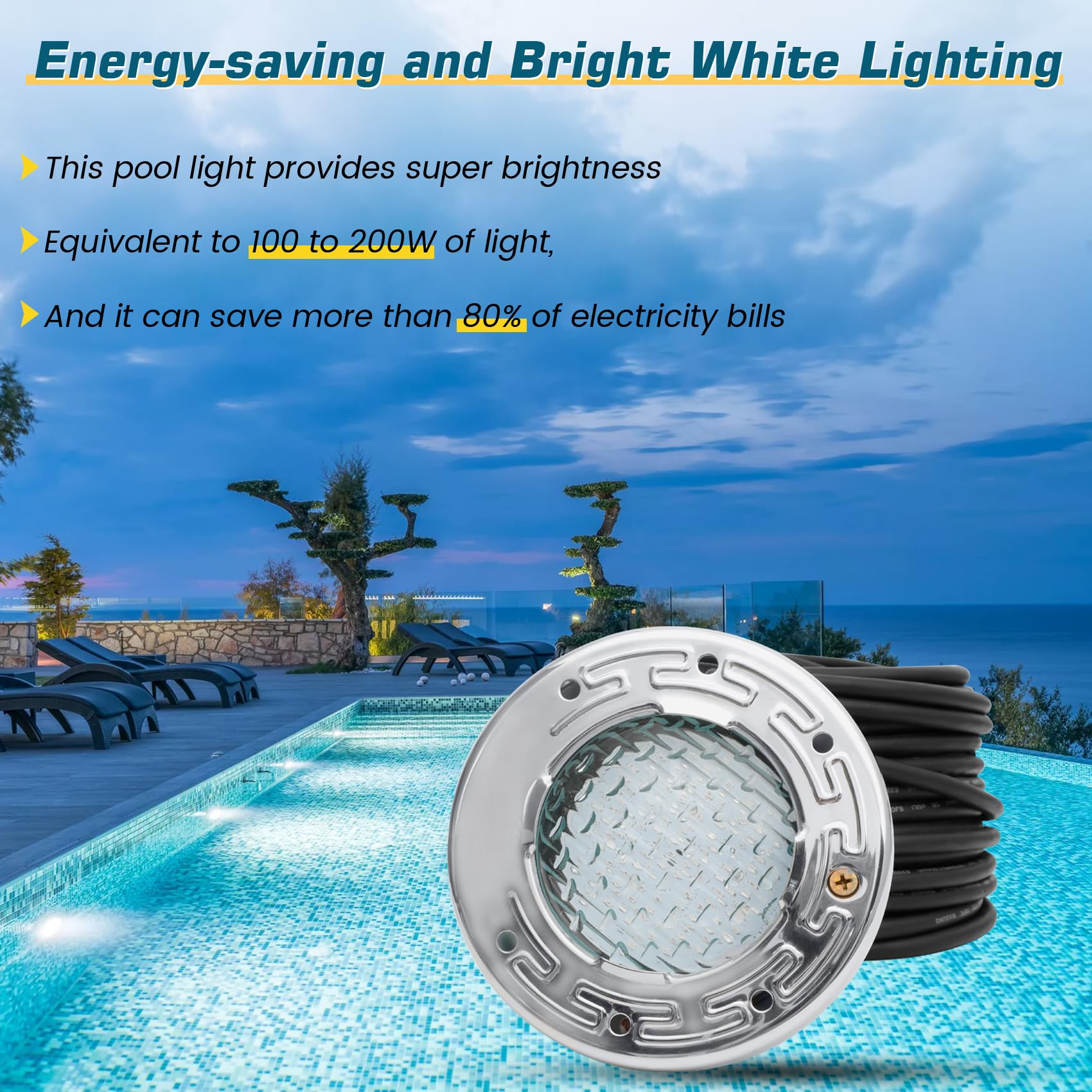 CAtArt IP68 waterproof spa light ready for submerged pool use