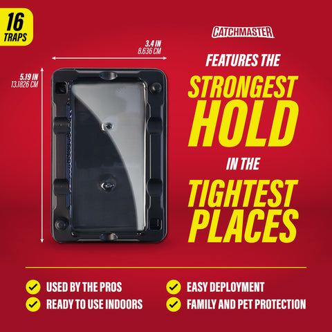 Catchmaster 16 trap placed along wall intercepts pests on pathways