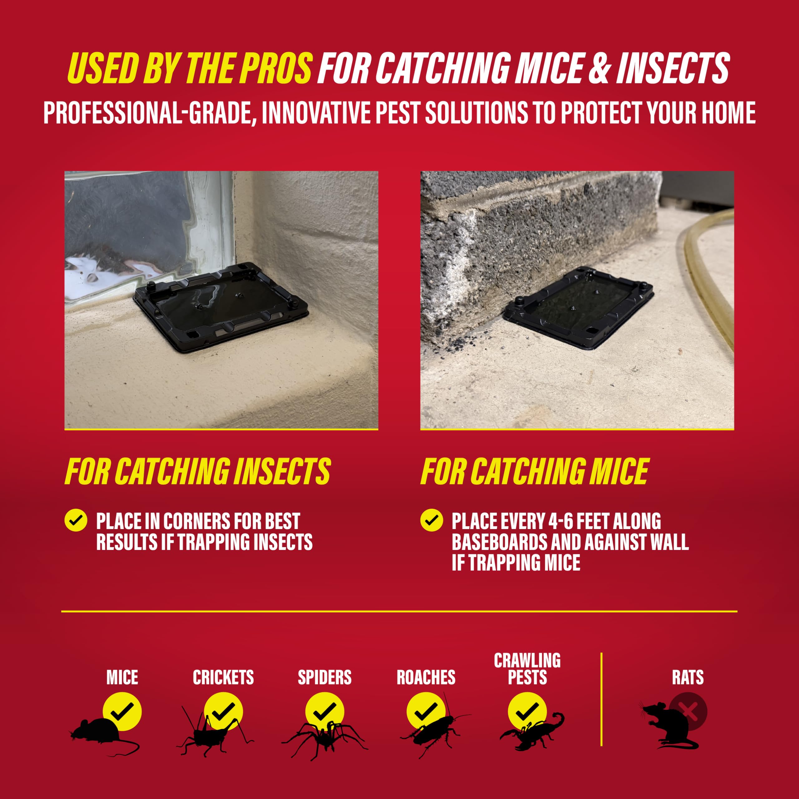 Catchmaster 20 traps placed in damp basement and bathroom environments