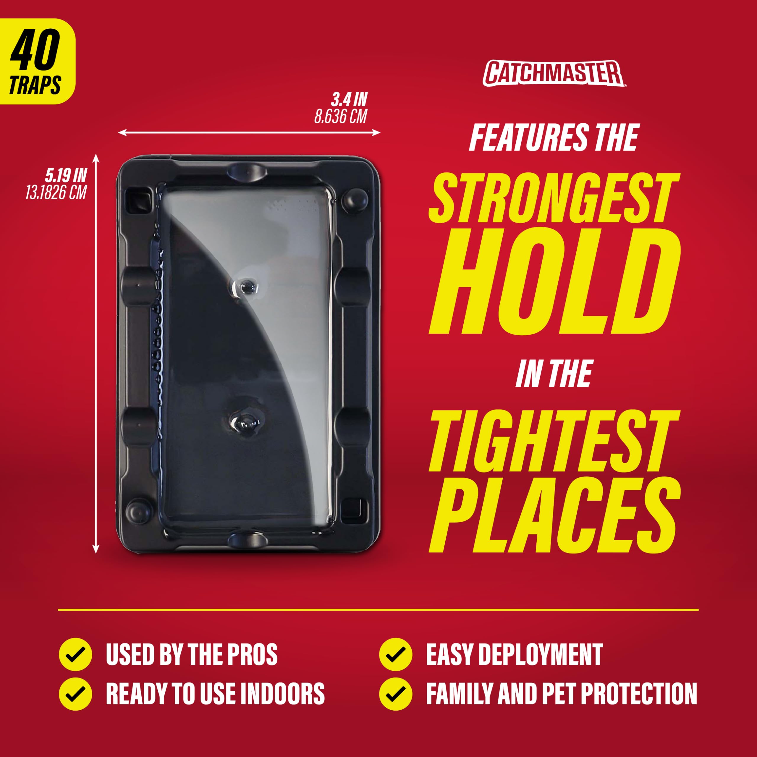 Catchmaster 40 trap set along wall for efficient pest catch.