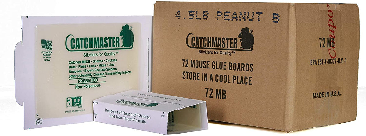 Catchmaster 72MB glue board closeup showing strong adhesive for long-lasting pest capture