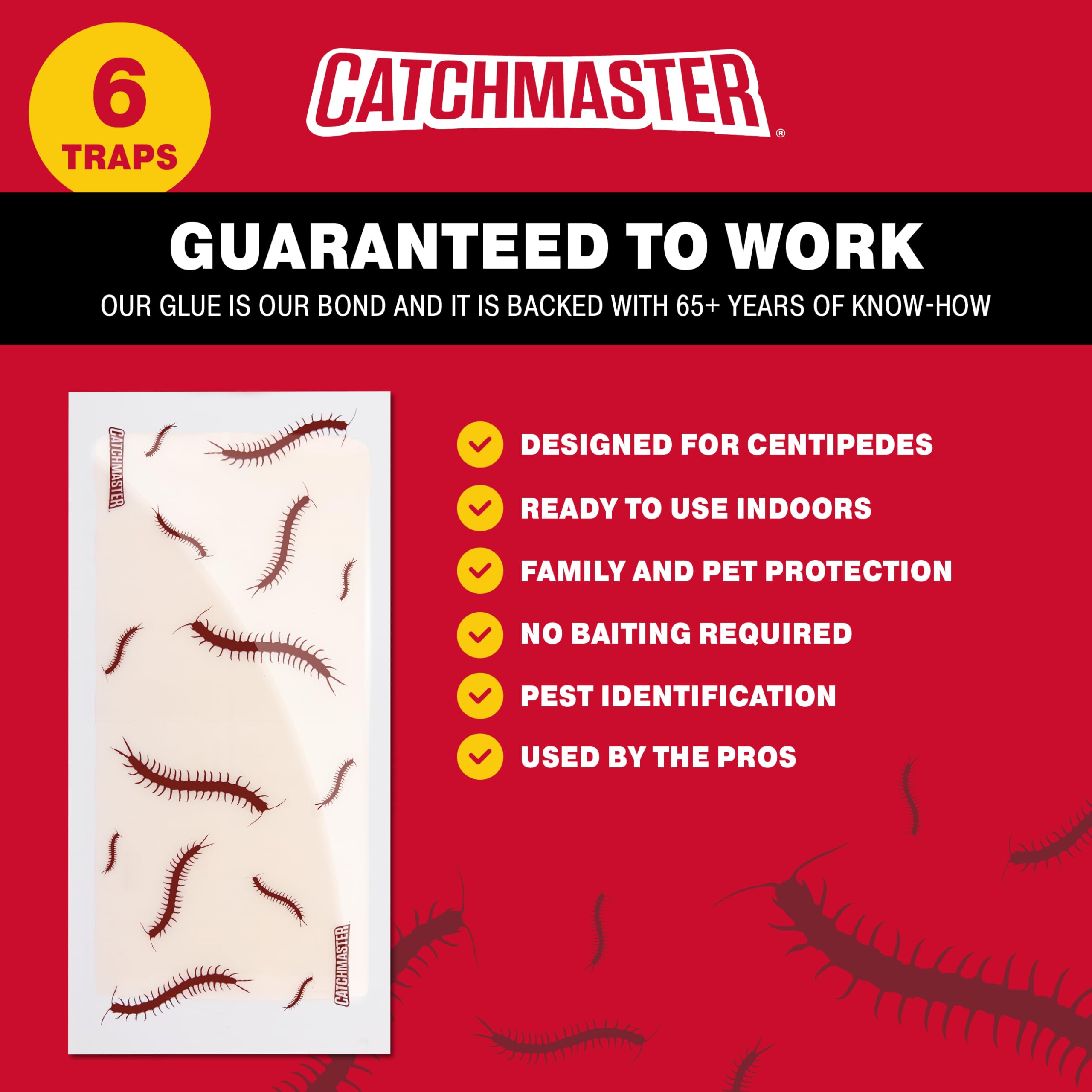 Catchmaster Centipede XL glue board close-up adhesive detail for strong trapping.