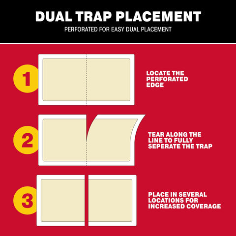 Catchmaster Centipede XL glue board traps along cabinet edge for room-wide protection.
