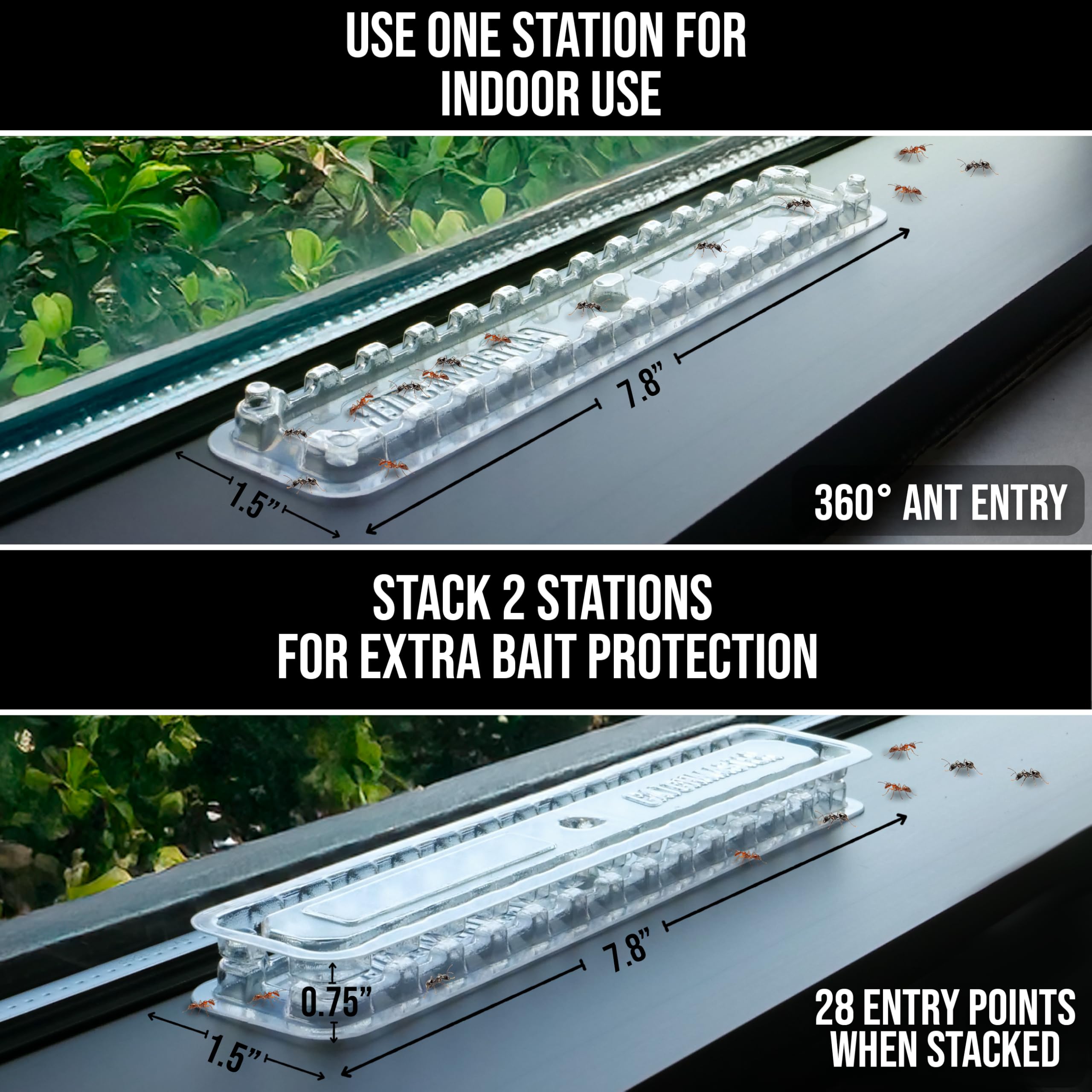 Catchmaster DEFIANT transparent station enables easy bait monitoring.