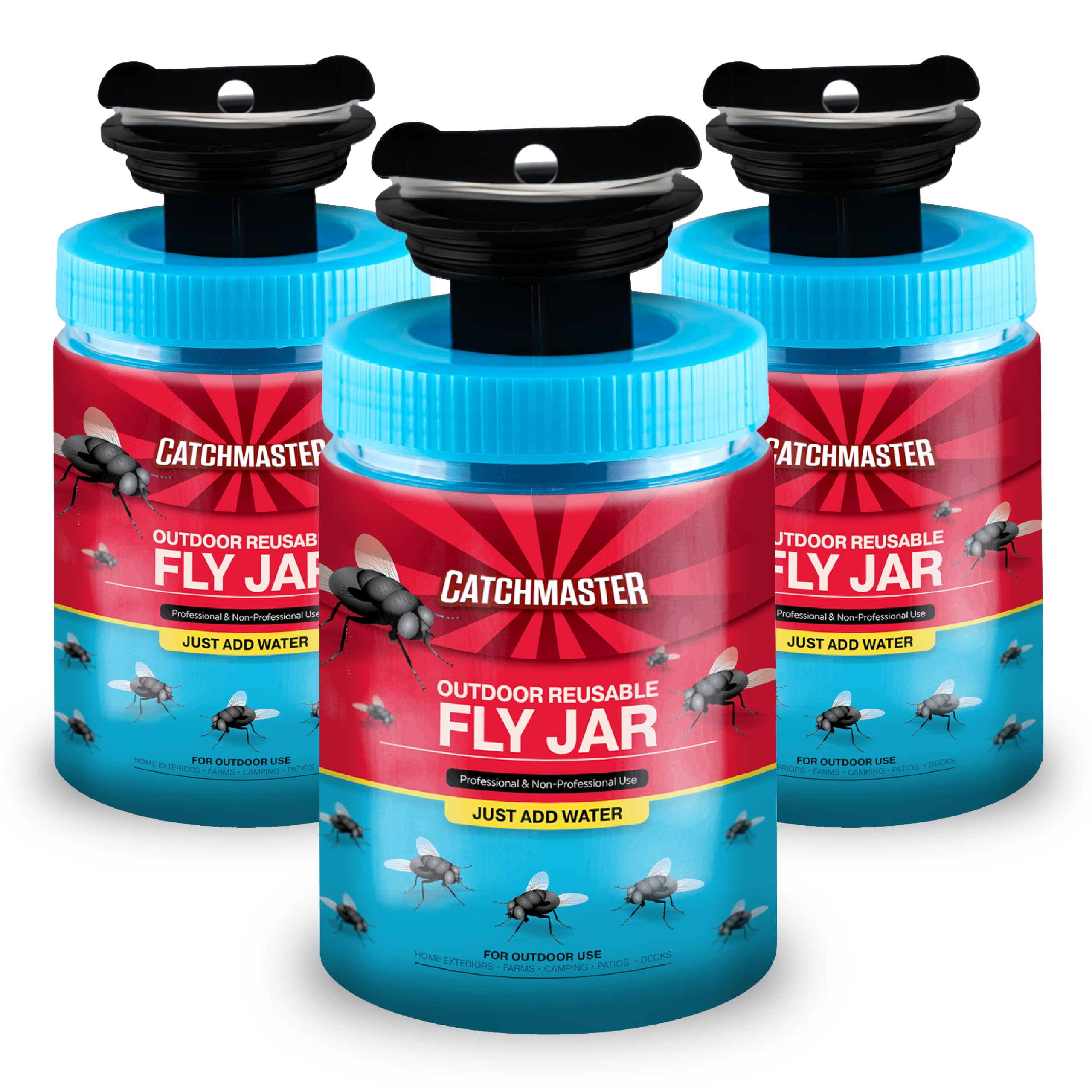Catchmaster Fly Jar outdoor setup for quick pest control