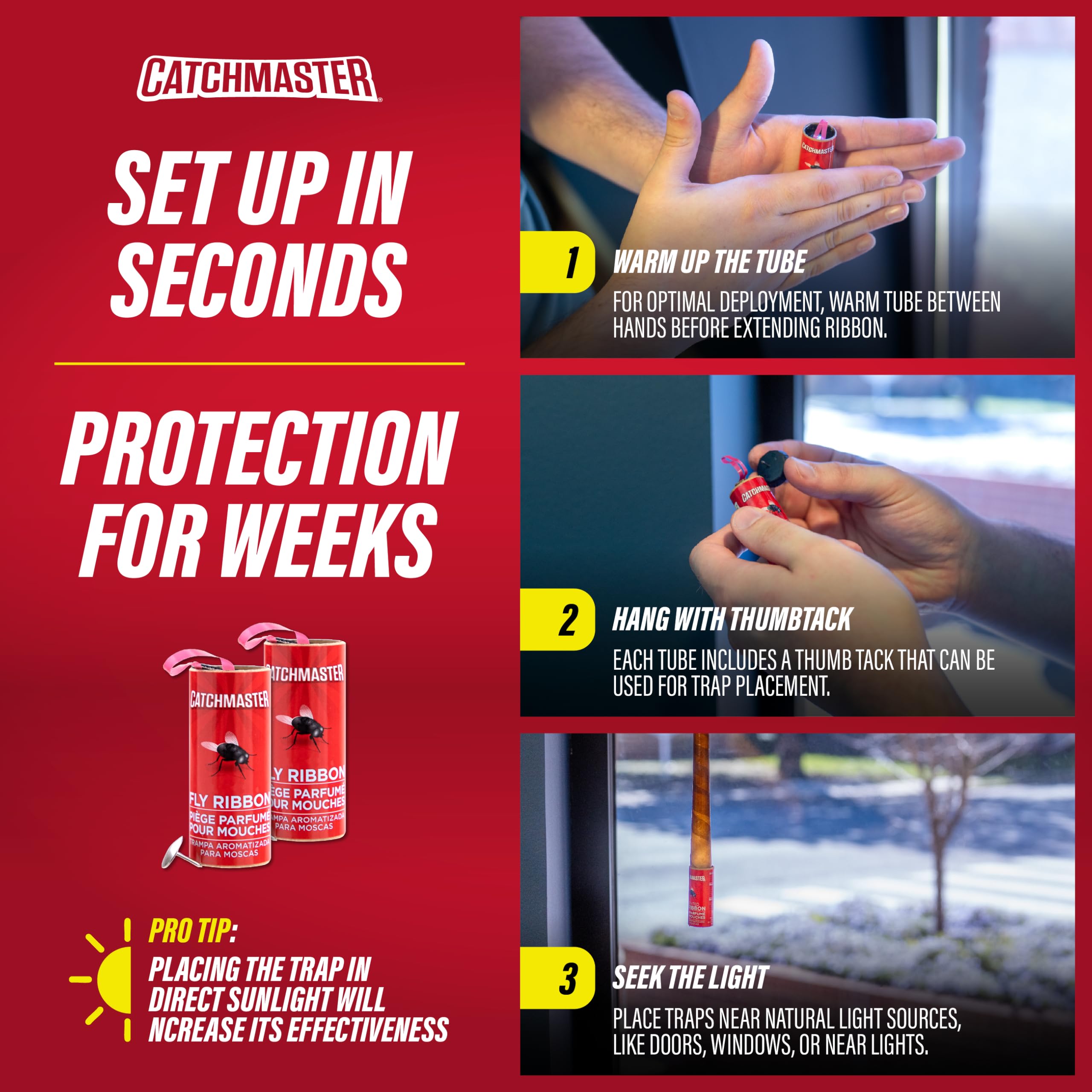 Catchmaster Fly Ribbon 20-pack bulk ensures year-round pest coverage.