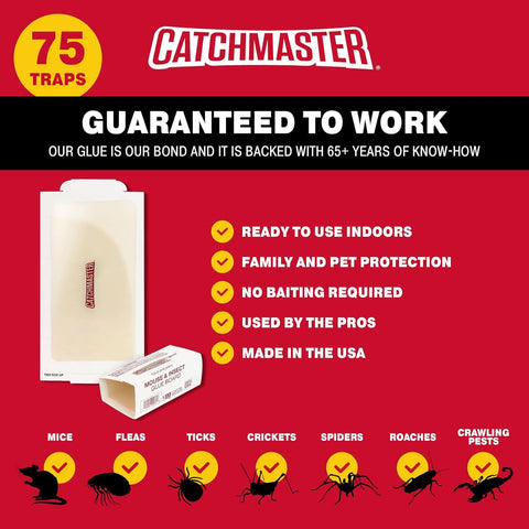 Catchmaster foldable glue board in tunnel shape for tight spaces.