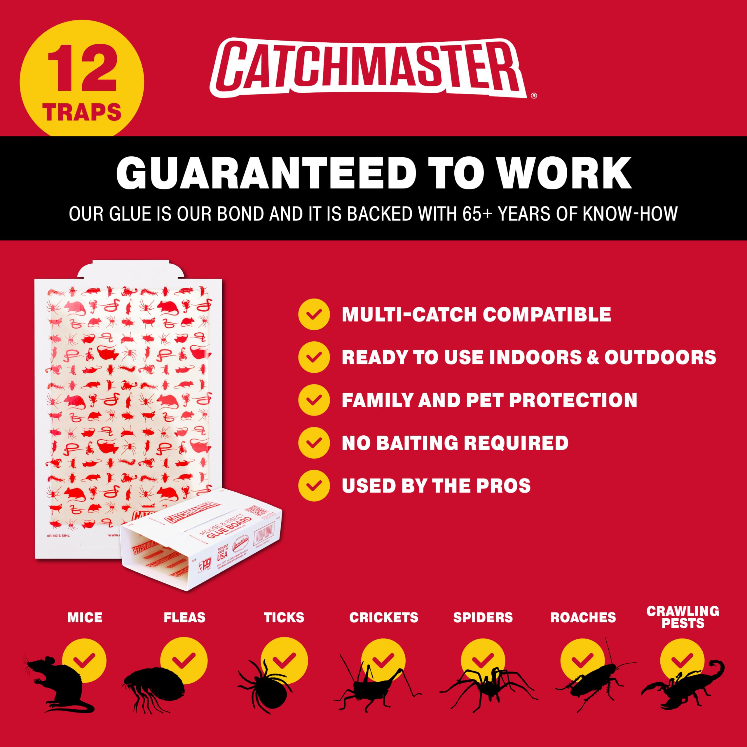 Catchmaster glue board wall placement demonstrates along a wall for monitoring.