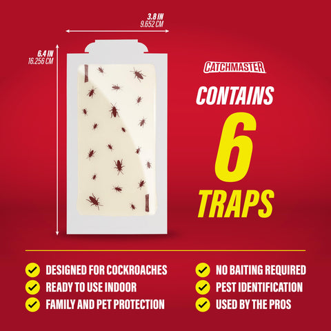 Catchmaster glue trap close-up shows sticky surface for effective bug capture