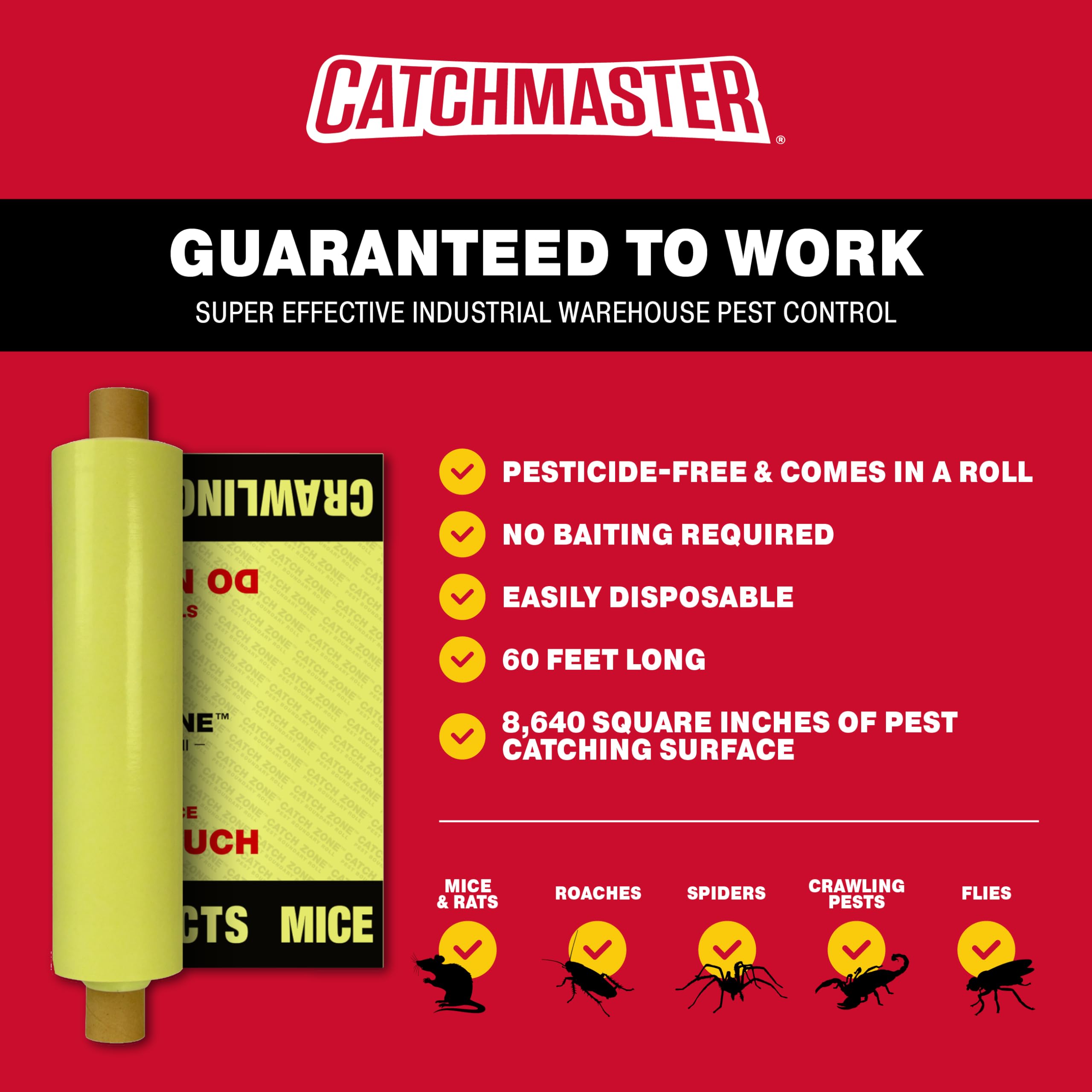 Catchmaster glue trap closeup highlights pesticide-free, mess-free capture options