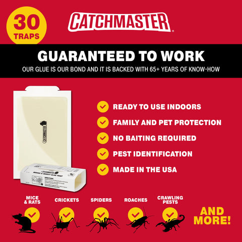 Catchmaster glue trap in kitchen area for discreet pest monitoring