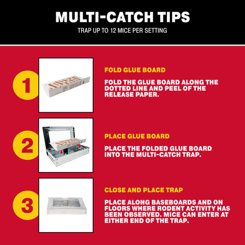 Catchmaster glue traps indoor-use designed for pesticide-free home control.