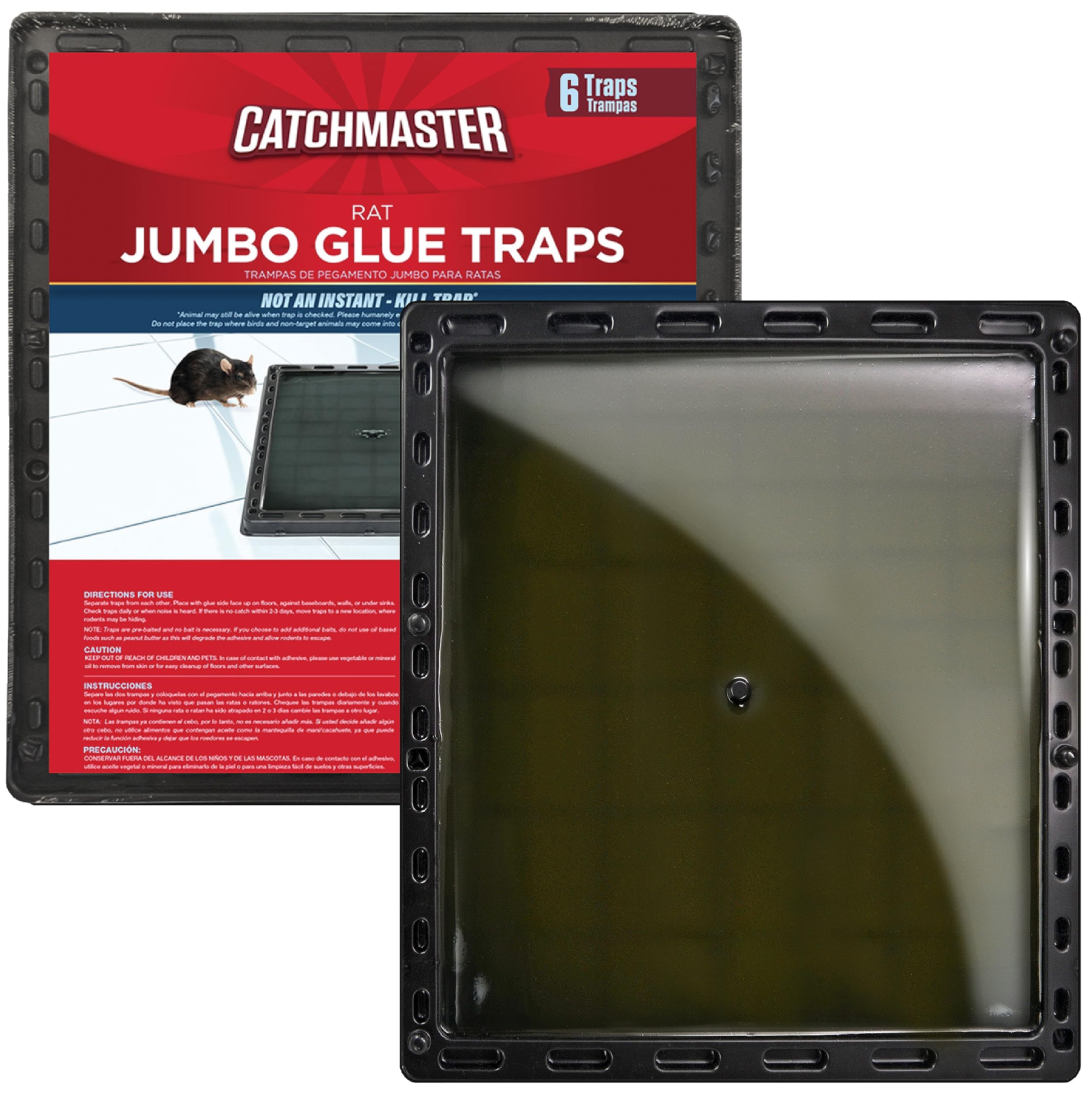 Catchmaster Jumbo Glue Trap 6-pack, ready for immediate setup and fast pest capture.