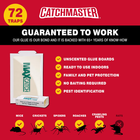 Catchmaster Max-Catch glue trap with protective tunnel protects adhesive in dusty areas.