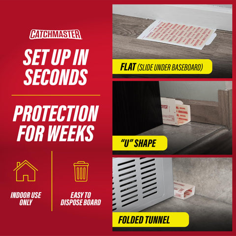 Catchmaster perforated baseboard trap ready for baseboard placement